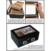 Prestige Import Group LemansGT 120 Count Cigar Humidor with Biometric Finger Print Electronic Lock & LED Interior Lighting - Black