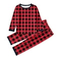thumbnail image 3 of Christmas Matching Family Outfits Plaid Print Long Sleeve Pullover Pants Set Holiday Nightwear Christmas Pajamas Set Family, 3 of 3