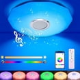 thumbnail image 2 of Lámpara de techo con audio Bluetooth, luz led redonda para dormitorio, luz led de colores de 30 cm, 2 of 6