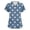 Blue-A#180526NN, variant on Stretchy Cartoon Animal Print Womens Scrubs V Neck Short Sleeve Scrub Top for Women S-5XL Plus Size Nurse Working Uniforms with Pocket