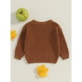 thumbnail image 6 of Baby Toddler Boys Girls Halloween Sweaters 0 3 6 9 12 18 24 Months 2T 3T Long Sleeve Round Neck Pumpkin Letter Embroidery Knit Pullovers Sweatshirts, 6 of 9