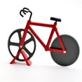 thumbnail image 1 of Coupe-pizza en Acier Inoxydable 2 Roues Forme de Vélo Outil de Coupe-Pizza Rond Rouge, 1 of 3
