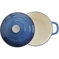 thumbnail image 3 of Crock-Pot 5 Quart Round Enamel Cast Iron Covered Dutch Oven Food Cooker, Blue, 3 of 5