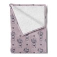 thumbnail image 2 of Sketch Soft Flannel Fleece Throw Blanket, Rowan Berries in a Jar Heart Vintage Minimalist Illustration, Cozy Plush for Indoor and Outdoor Use, 60" x 80", Mauve Purple Grey, by Ambesonne, 2 of 5
