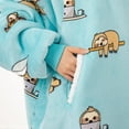 thumbnail image 5 of HBlife Oversized Wearable Blanket Hoodie for Adult, Thick Sherpa Sweatshirt with Elastic Sleeves and Giant Pockets Super Warm and Cozy Fuzzy Plush Fleece Blanket Jacket, Sloths, 5 of 7