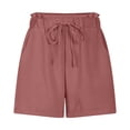 thumbnail image 4 of Audhol Summer Shorts! Womens Shorts Casual High Waisted Wide Leg Cute Ruffle Waist Shorts 2025 Vacation Outfits for Women Womens Shorts Pink 2XL, 4 of 5