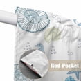 thumbnail image 2 of Coastal Blue Kitchen Window Curtains, Swag Curtains Valance for Bedroom Living Room Bathroom, Ocean Coral Starfish Jellyfish Seahorse Rod Pocket Window Treatment Curtain Block Drapes 2 Panels 28"x36", 2 of 9
