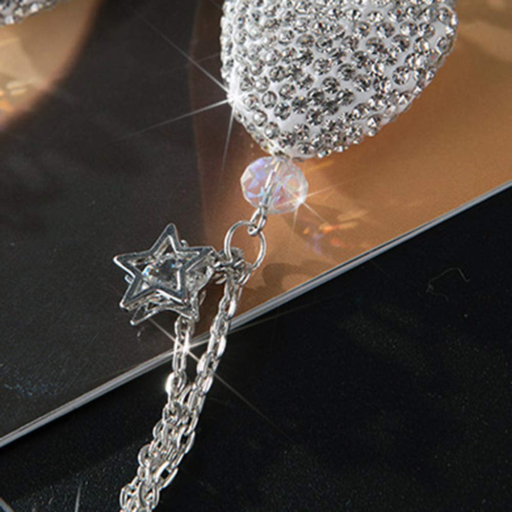 Car Rear View Mirror Pendant Metal Crystal Ball Diamond Decorative  Suspension Hanging Ornaments Gifts Car Interior Styling