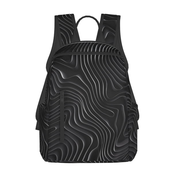Easygdp Abstract Black And White Waves para Easygdp Yak - Mochila Casual Ligera y Resistente para Viaje y Senderismo para Hombres y Mujeres