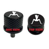 Spread Eagle Large Knurled Aluminum Rear 1/4-20 Black Seat Bolt Fits Harley Davidson 1996-2024 . Custom Made In the USA