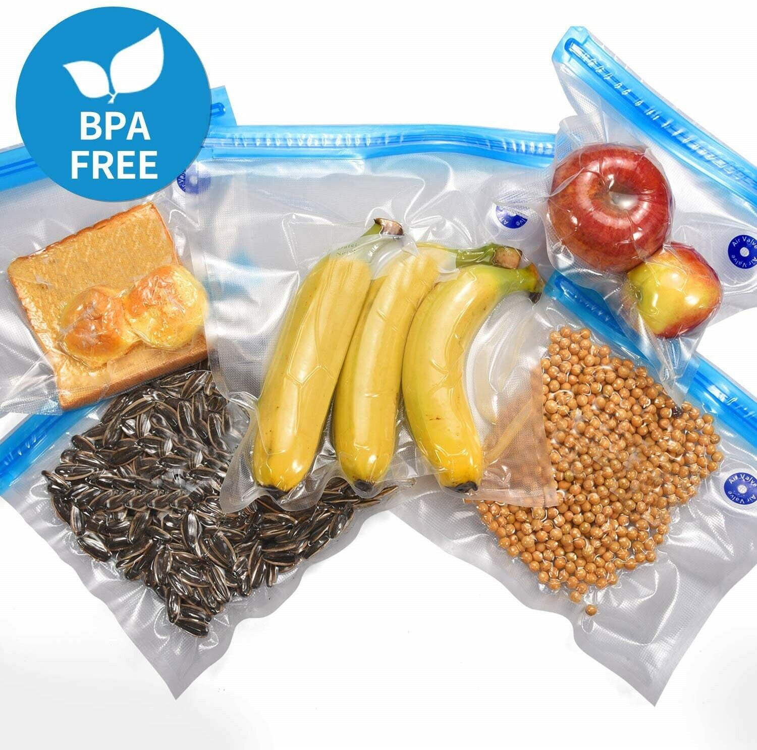 Reusable Vacuum Sealer Bags Household Plastic Clear Food Storage Seal Bag  Fresh Food Zip Freezer Sealing Clips Hand Pump Bag