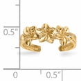 thumbnail image 4 of 14k Yellow Gold Flowers Adjustable Toe Ring Open Midi, 4 of 8