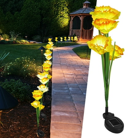 

4 Colors Changing LED Solar Light Waterproof Emulational Solar Flowers Lights Energy Saving Pathway Backyard For Patio For Garden