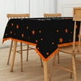 thumbnail image 3 of Mizhona Funny Skeletons Rectangle Tablecloth Orange Pumpkin Halloween in Black Waterproof Table Cloth for Kitchen Party Picnic Decor,60"× 84", 3 of 4
