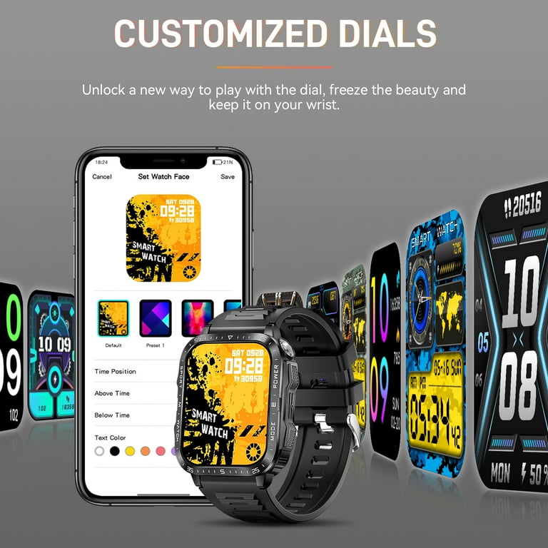 EIGIIS KT79 Smart Watch for Men with LED Flashlight 3ATM