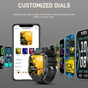 XAXRE KT79 Smart Watch for Men with 1.96 Big Screen LED Flashlight/UV Light 3ATM Waterproof Rugged Smartwatch with Text and Call for iOS Android, 1pc
