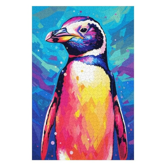 Puzzles for Adults 300 Pieces - Color Penguin Funny Puzzles Gift for Birthday Wedding Christmas Halloween