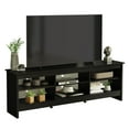 thumbnail image 2 of Madesa Media Console TV Stand Entertainment Center with 6 Shelves and Cable Management for 65, 75 Inch Television Living Room and Bedroom Modern Wooden - Black, 2 of 5
