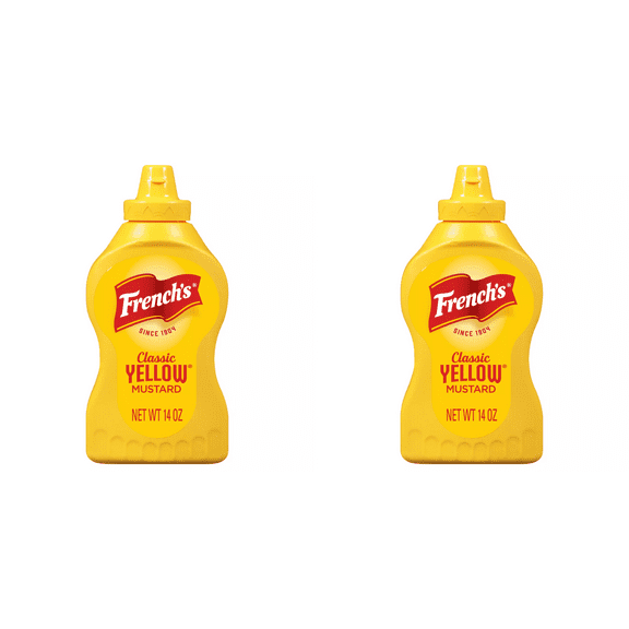 French's Classic Yellow Mustard, 14 oz - Pack of 2 - Zesty Condiment, Bold Flavor, Classic Pairing, BBQ Essential, Tangy Sauce
