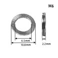 thumbnail image 1 of 5Pcs M4 M10 M12 M16 M20 Self-Lock Washer Lock Washers 304 Stainless Steel Wedge Lock Washer Dacromet Gasket Hardware Fastener, 1 of 6