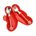 thumbnail image 1 of 1 Set Kids Tableware Silicone Handle Learning Spoon Fork Toddler Eating Tool, 1 of 8