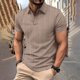 thumbnail image 1 of Blusa y camisa de manga corta con cuello vuelto para hombre, estilo casual, color liso, ventilada, con botones sueltos y bolsillos con solapa, blusas de poliéster para hombre de manga corta, 1 of 6