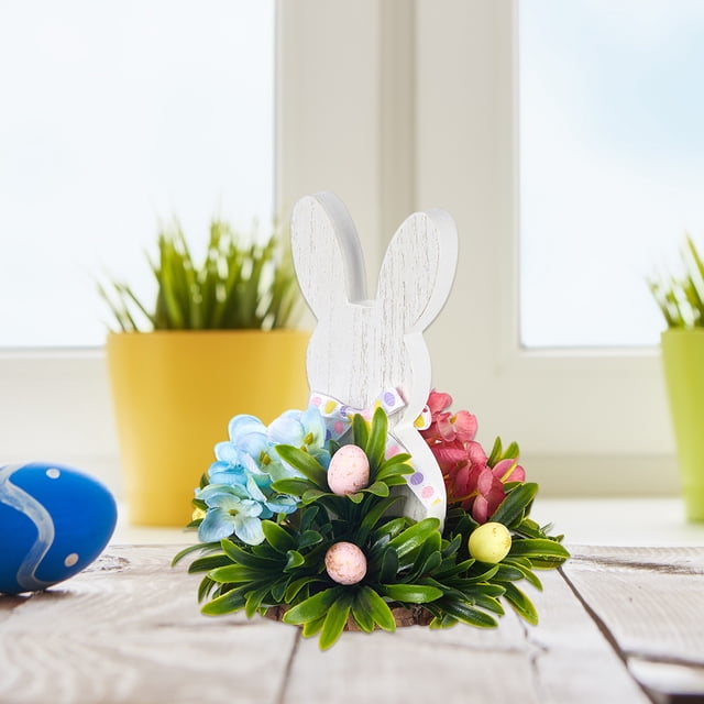 Decoraciones de Pascua, Adornos de Pascua, Regalos de Pascua Adornos de madera de Pascua Conejos Huevos de Pascua Estilo Hogar Estilo Bucólico Decoración de escritorio decoraciones de conejos