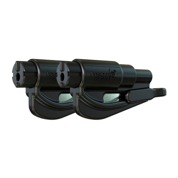 Llavero de emergencia con herramienta de escape para coche, paquete de 2 unidades, color negro