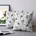 thumbnail image 2 of Pillow Covers 20x20 Set of 2, Black Gray Wildflower Throw Pillow Covers Decorative Couch Cushion Cover, Classic Florals Farmhouse Botanical Microfiber Soft Pillowcases for Bedroom Living Room Sofa, 2 of 9