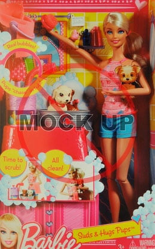 Barbie Doll Suds And Hugs Bath Time Puppy Play Set