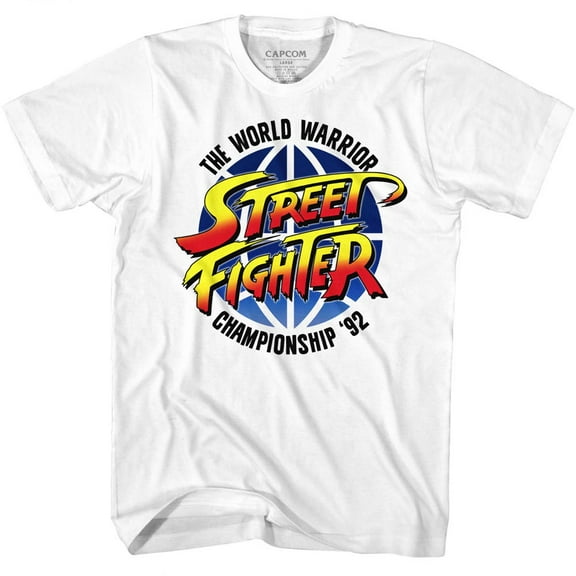 Street Fighter World Warrior White Adult T-Shirt