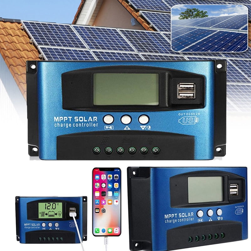 100A MPPT Solar Panel Regulator Charge Controller 12V/24V Auto Focus Tracking 
