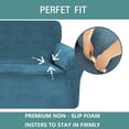thumbnail image 3 of Housse de Sofa Extensible, Housse de Sofa, Protège-Canapé Lavable à la Machine, Housse/protecteur de Meuble Élégant en Spandex Velours Peluche pour Canapés à 1 Coussin (Bleu Paon, 1 Place), 3 of 6