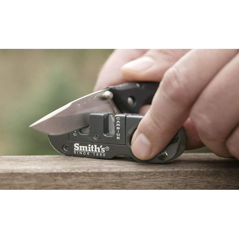  Smith's 50981 Pocket Pal Tactical Knife Sharpener - OD Green -  2 Stage Sharpener & Diamond Sharpening Rod - Pocket Clip - Outdoor Hunting  Knife & Hook Sharpener - Compact & Lightweight : Sports & Outdoors