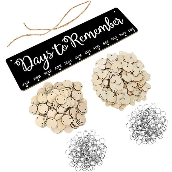 HAKIDZEL 1 Set Birthday Calendar Wall Hanging Decoration Family Celebration Board 15.72X4.72X0.08in