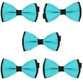 thumbnail image 5 of Mens Blue and Black Pre-Tied Wedding Bow Tie Sets, 5 of 5