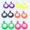 thumbnail image 3 of Pendientes geométricos huecos de bolas de resina de 6 colores, pendientes largos de moda simples y exagerados, 3 of 4
