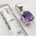thumbnail image 3 of SilverStarJewel 925 Solid Silver Purple Amethyst 4 Prong Unisex Pendant 1.8 CM Combined Shipping, 3 of 3
