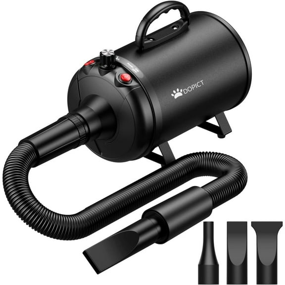 Pet Dryer, 5.2HP/3800W Pet Grooming with Adjustable Speed and Temperature Control Dog Blow Dryer, Pet Hair Dryer with 3 Nozzle