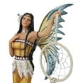 thumbnail image 5 of Large Fairy  Holding Dreamcatcher With Grey Wolf Statue, 5 of 11