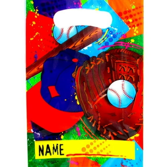 Baseball Paint Splatter Favor Bags (8ct)