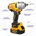 thumbnail image 7 of DeWalt DCF900 High Torque Brushless 20V Electric Impact Wrench Powered Electric Durable for Professiona Naked Tool, 7 of 7