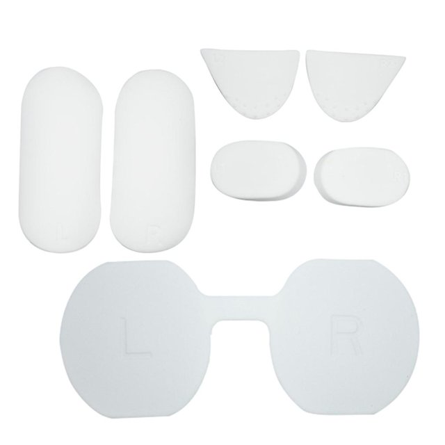 Juego de tapas protectoras de silicona para lentes de control de realidad virtual suave para PS VR 2, color blanco