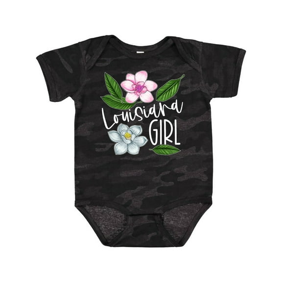 Inktastic Louisiana Girl Magnolia Flowers and Leaves Girls Baby Bodysuit