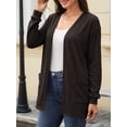 thumbnail image 2 of Fancyglim Women's Lightweight Open Front Cardigan Sweater Casual Long Sleeve Knit Outerwear with Pockets, Black L, 2 of 6