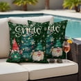 thumbnail image 4 of Christmas Tree Outdoor Waterproof Pillow Covers, Green Gnomes Winter Xmas Snowflake Decorative Square Throw Pillowcase Sofa Cushion Sham for Patio/Couch/Chair, 26"x26" 2 Pack, 4 of 8