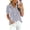 Striped Navy, variant on Womens Puff Short Sleeve Summer Tops Striped Plaid Ruffle V Neck Button Down Shirts Business Casual Work Blouses