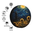 thumbnail image 4 of Balery Oil Starry Sky Sunflower Cubiertas para Neumáticos - Protector Resistente para Neumáticos de Camioneta, SUV, Remolque, Camper y RV-14 inch, 4 of 6