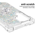 thumbnail image 4 of for Samsung Galaxy S22 Ultra Glitter Case with Ring Holder, Bling Sparkle Floating Liquid Soft TPU Cushion Fashion Girly Women Girls Clear Case Cover for Samsung Galaxy S22 Ultra  Silver, 4 of 7