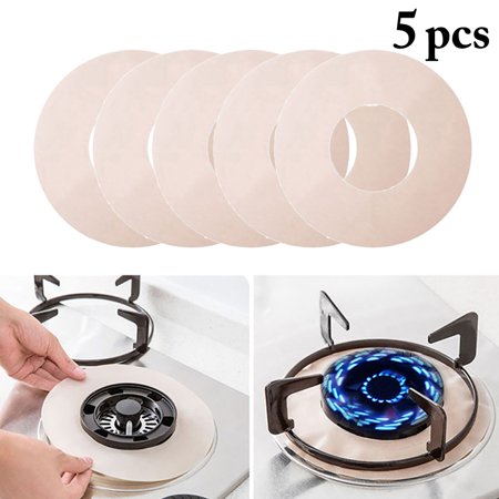 5PACK Stove Burner Covers Range Protectors Bib Liners Anti-oil Reusable Gas Burner Bibs Gas Top Liner Stove Easy Clean Kitchen Gadgets - (Best Way To Clean Gas Stove Top)